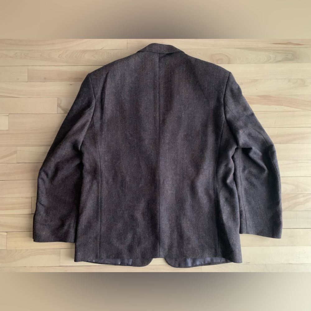 VINTAGE - Protocole Tweed Blazer Oversized Women Blue Fleck Structured Jacket - Picture 12 of 12